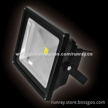 50W LED Floodlight, 90lm/W, >0.95 Power Factor, 85-265V AC/12-24V DC, IP65 Aluminum Housing, CE Mark